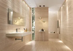 Bathroom made of matte tiles photo