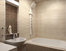 Bathroom made of matte tiles photo
