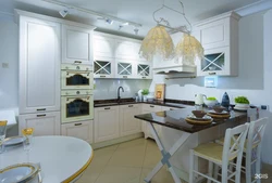 Chandeliers for the kitchen in Provence style in the interior photo