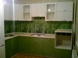 Kitchen Interior Olive Metallic With White