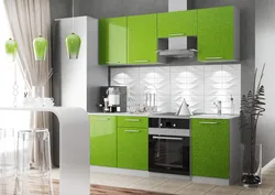 Kitchen interior olive metallic with white