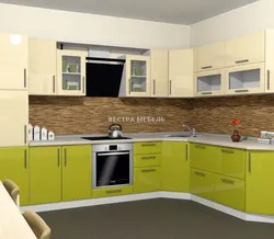 Kitchen Interior Olive Metallic With White