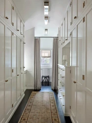 Built-in wardrobe in a narrow hallway photo design