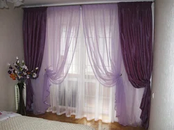 Tulle with one curtain for the bedroom photo