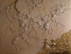 Кіреберістегі қабырғалардағы шпаклевка көмегімен сәндік сылақтың фотосы