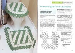 Photos and diagrams of crochet bath mats