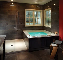 Bathroom with jacuzzi and shower design