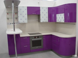 Purple Small Corner Kitchen Photo