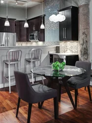 Kitchen Interior With Black Table And Chairs Photo