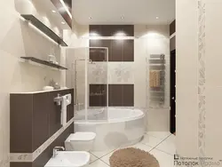 L shaped bathroom interior