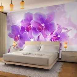 Yataq otağının interyerində orkide