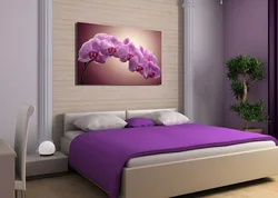 Orchid in the bedroom interior