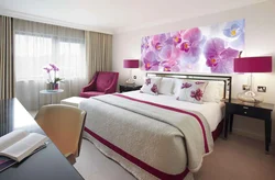 Orchid in the bedroom interior