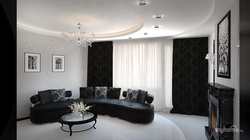 Black apartment living room design
