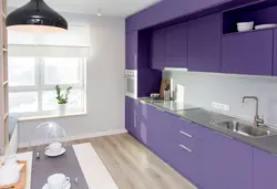 Combination Of Gray And Lilac In The Kitchen Interior