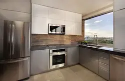 Kitchen design with window minimalism