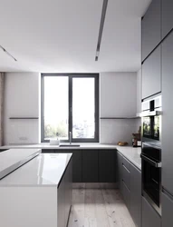 Kitchen design with window minimalism