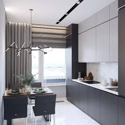 Kitchen design with window minimalism