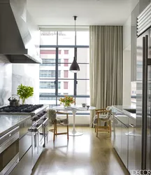 Kitchen design with window minimalism