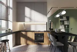 Kitchen design with window minimalism