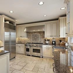 Kitchen Design In Light Colors With Tiles
