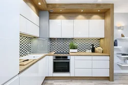 White Kitchens Up To The Ceiling With Wood Photo