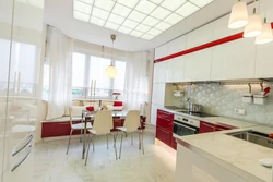 Kitchen design 13 meters with bay window