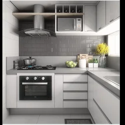 Small kitchen in white and gray tones photo