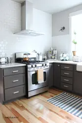 Small kitchen in white and gray tones photo