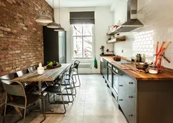 Kitchen design in loft style 10 m2
