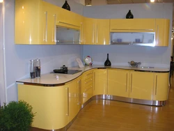 Kitchen with curved fronts photo