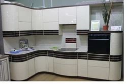 Kitchen with curved fronts photo