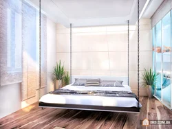 Інтэр'ер спальні з падвесным ложкам