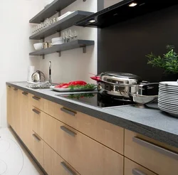 Photo of the kitchen with only lower cabinets photo