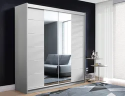 Photo of wardrobes with a mirror in the bedroom photo
