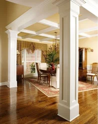 Living room interior design with column