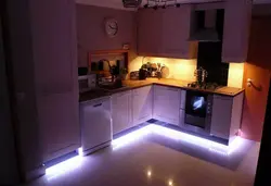 Photo Of A Kitchen With Backlit Tape