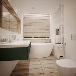 White tiles in the bathroom with wood photo design