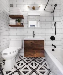 Белая плитка в ванной с деревом фото дизайн
