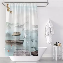 Modern bathroom curtain photo