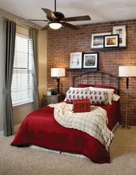 Bricks in the bedroom interior photo