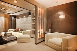 Warm living room design photo