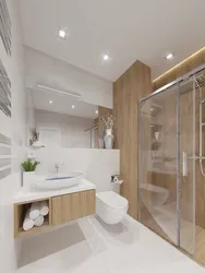 Bathtub design with shower in light colors