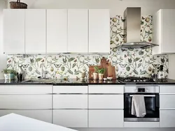 Kitchen splashback design in a modern style in light colors