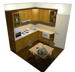 Kitchen Design In Brezhnevka 6 M With A Refrigerator
