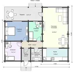 Design Project Of A One-Story House With 3 Bedrooms