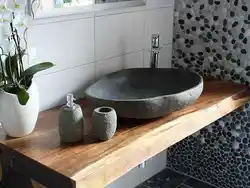 Hammom dizayni tosh lavabo