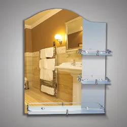 Интерьер ванной зеркало с полкой