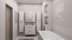 Gray bathroom with beige photo