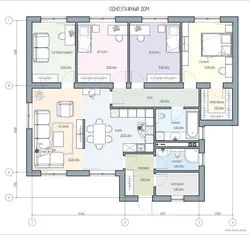 Interior Of A One-Story House 100 Sq M With 3 Bedrooms